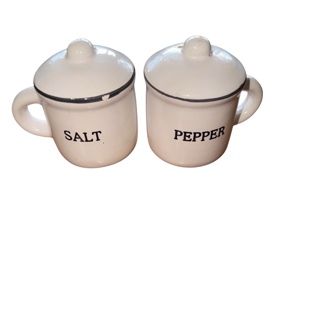 Black & White Farmhouse salt and pepper shakers